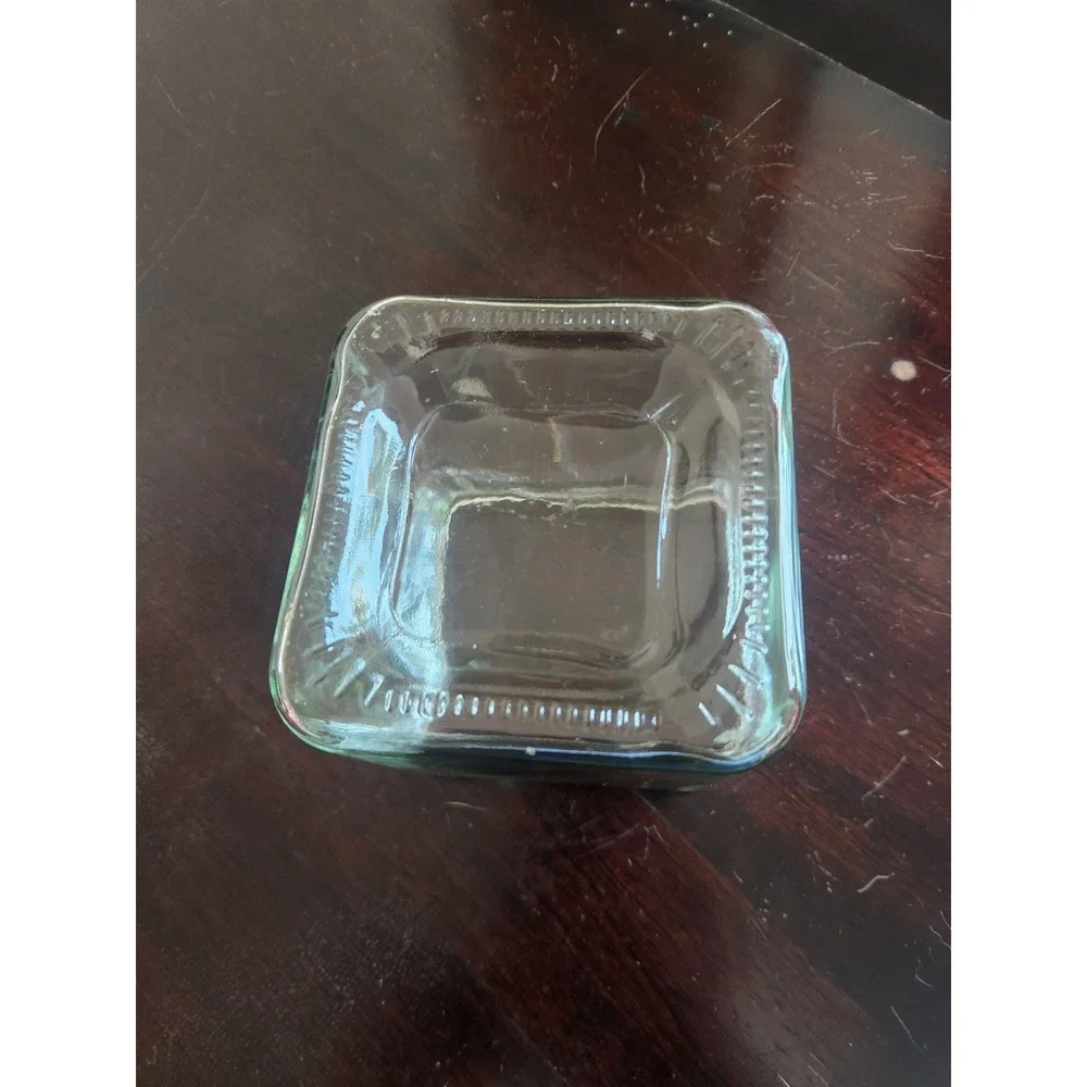 Clear Square Glass Storage Jar Canister, Missing Lid, 7oz 3in Traditional